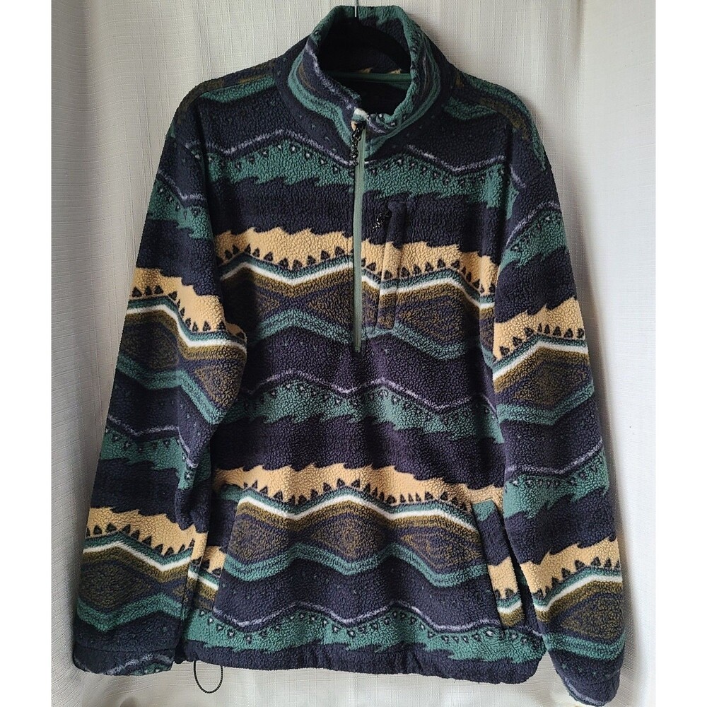 Billabong Adventure Division 1/4 Zip Fleece Pullover Jacket Men XL Aztec Native